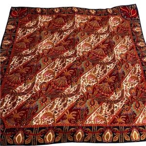 100% silk paisley scarf. 34” square. Never worn. Beautiful weave and pattern